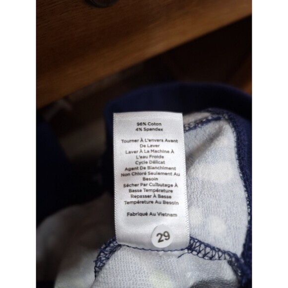 T by Talbots Sweatshirt LP Blue Yellow Geometric Zip Pocket Comfort Casual‎ - Picture 8 of 9